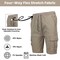 Men’s Flex Cargo Shorts with Elastic Waistband and Drawstring – Comfortable Fit with 6 Pockets and Stretch Fabric (S-2XL)